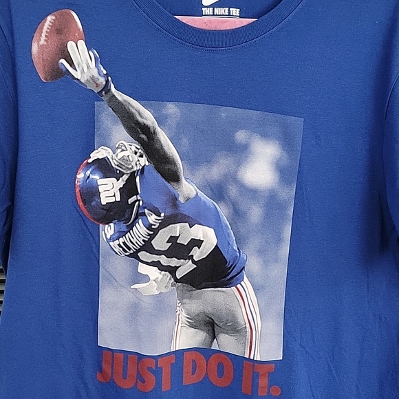 Nike OBJ The Catch Cotton Tee Sz L New York Giants Just Do It - Picture 2 of 8